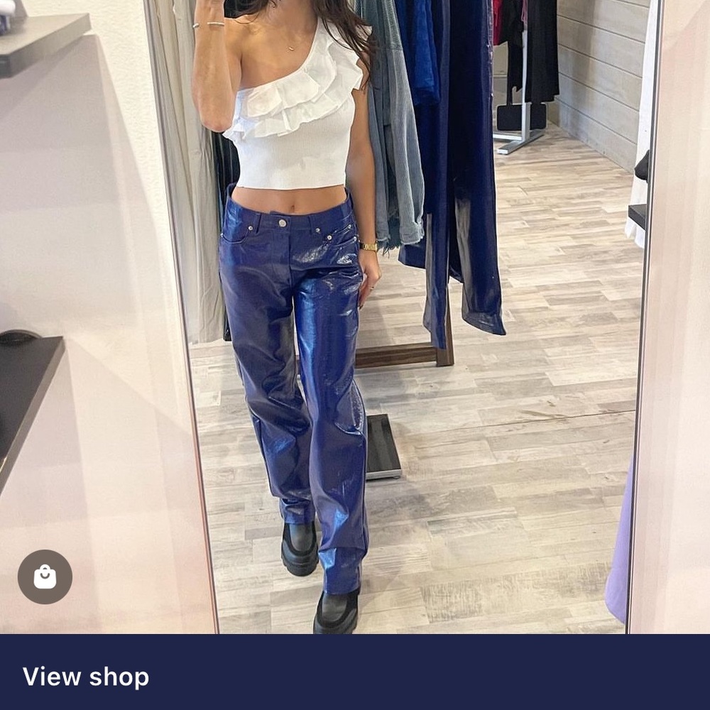 Sapphire Leather Pants